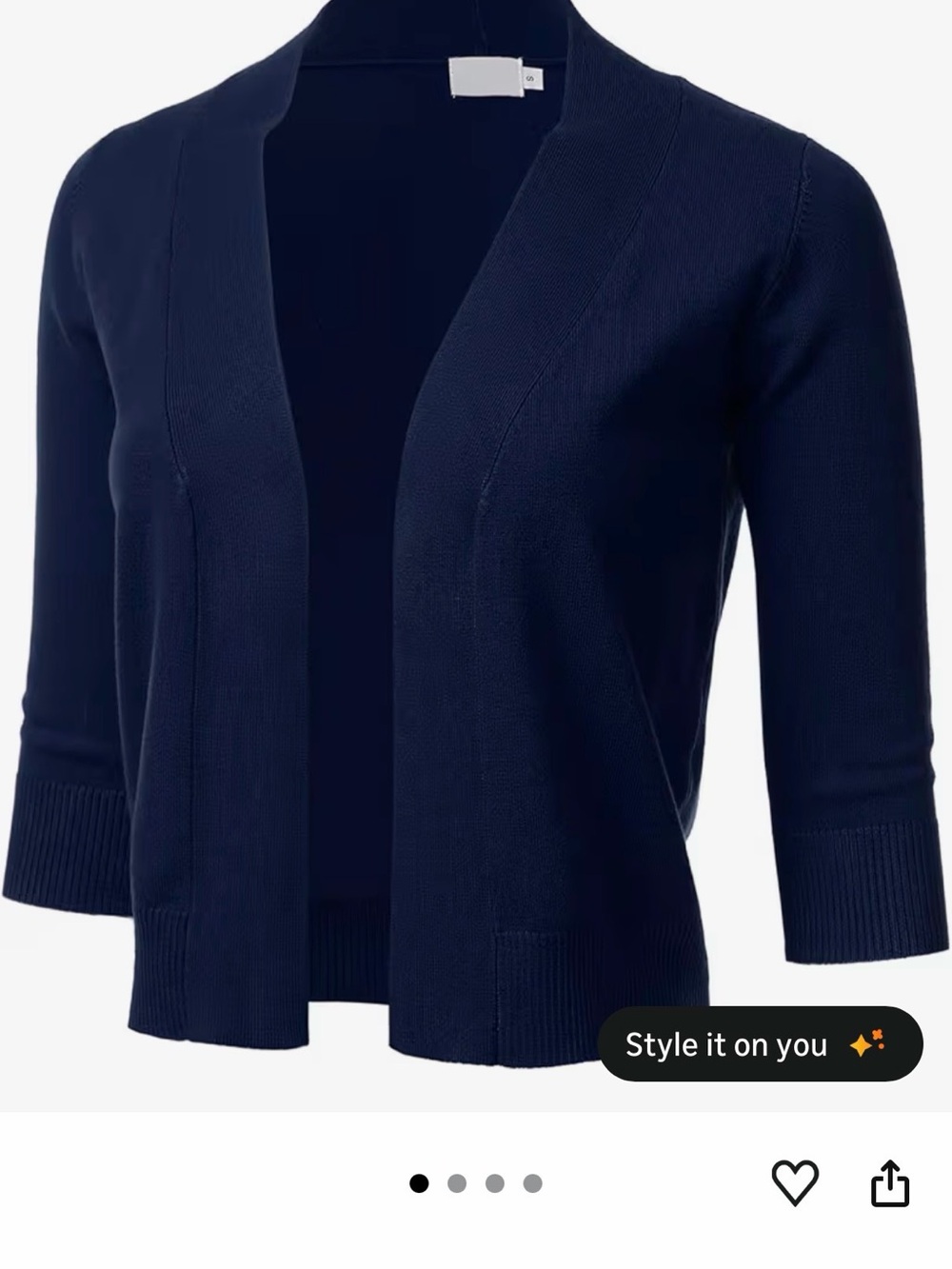 Cielo Navy Open-Front Women's Cardigan